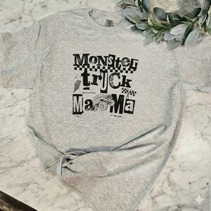 Mom shirt monster truck Mama Cute Retro Checkered Flag